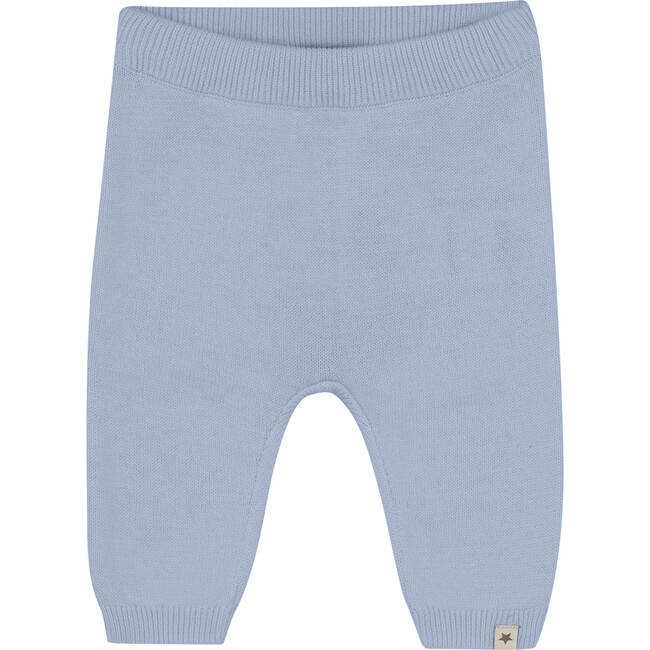 Babys Organic Cotton Knit Pants, Soft Chambray