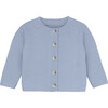 Babys Organic Cotton Knit Cardigan, Soft Chambray - Cardigans - 1 - thumbnail