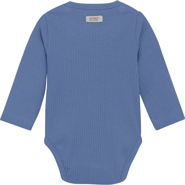 Babys Ribbed Long Sleeve Onesie, Quiet Harbor - Onesies - 3
