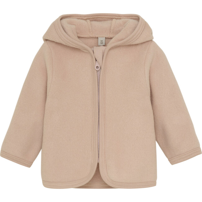 Babys Hooded Summer Jacket In Cotton Fleece, Cloud Rose