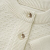 Babys Organic Cotton Knit Cardigan, Antique White - Cardigans - 2
