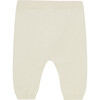 Babys Organic Cotton Knit Pants, Antique White - Pants - 3