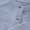 Babys Organic Cotton Knit Cardigan, Soft Chambray - Cardigans - 2