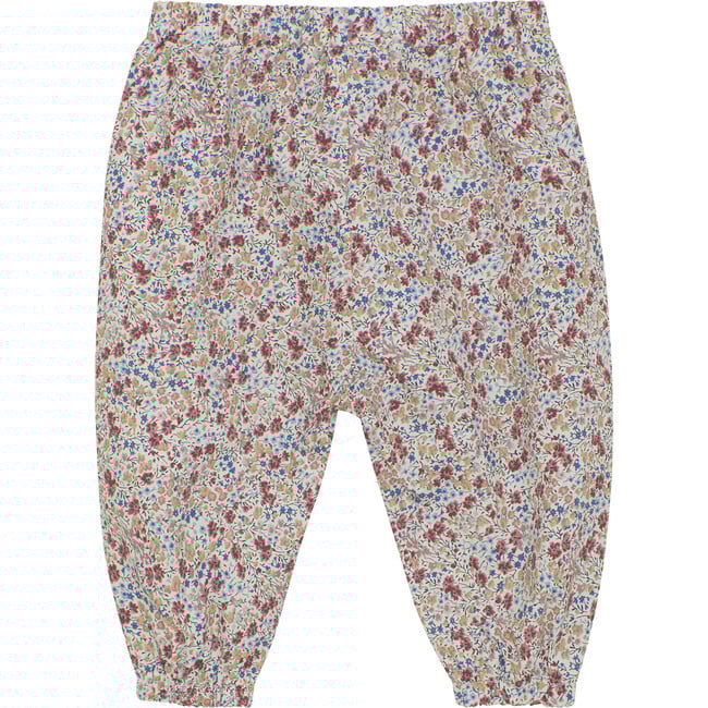 Babys Pants In Liberty Fabric With Elastic Waist, Print Sepia Rose - Pants - 3