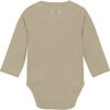 Babys Ribbed Long Sleeve Onesie , Irish Cream - Onesies - 3
