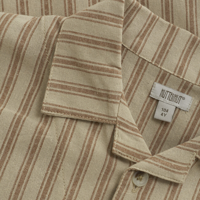 Boys Summer Shirt In Organic Cotton, Irish Cream - Button Downs - 4