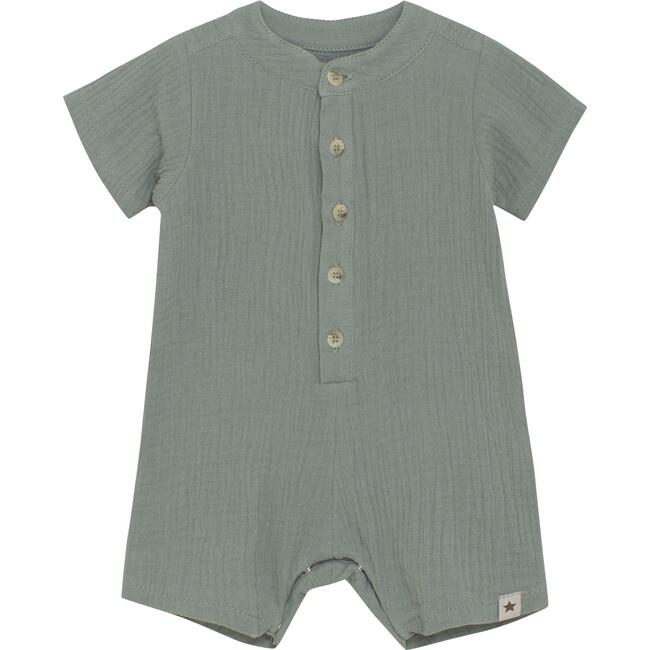Babys Playsuit In Muslin Cotton, Lily Pad