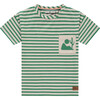 Stripe Pocket T-Shirt, Green - T-Shirts - 1 - thumbnail