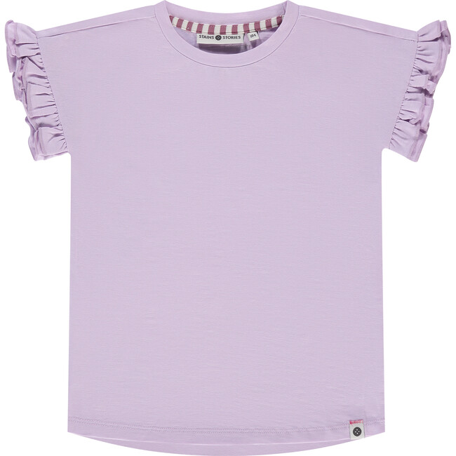 Ruffled Sleeve T-Shirt, Lilac