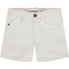 Denim Shorts, White - Shorts - 1 - thumbnail
