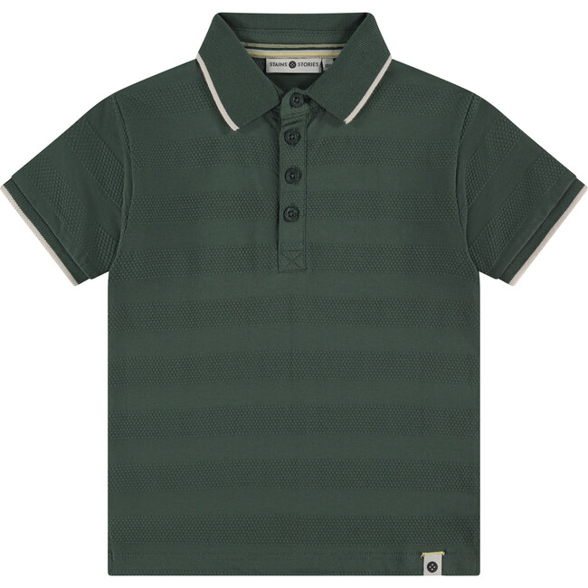 Striped Polo Shirt, Green