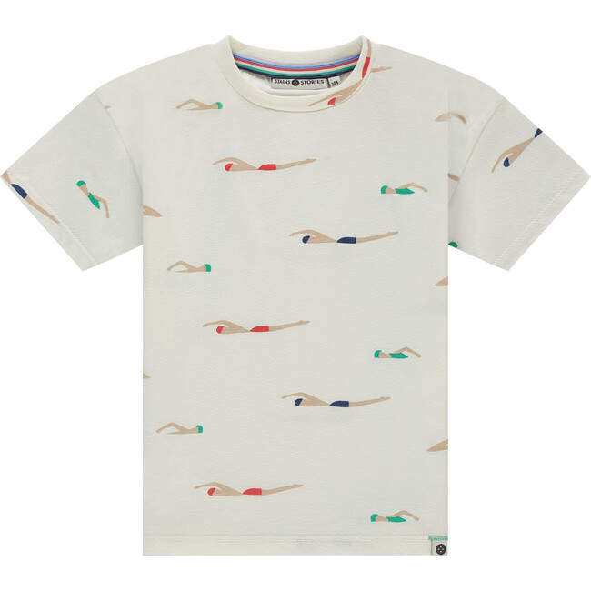 Retro Swimmer T-Shirt, Cream