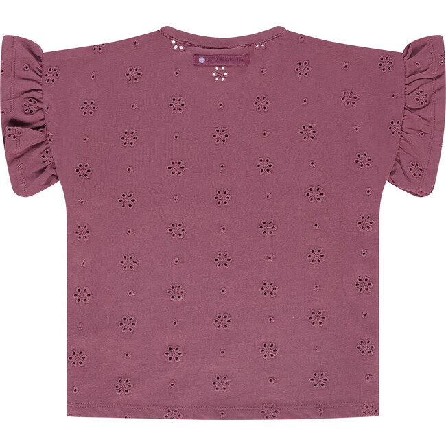 Ruffle Eyelet Tee, Purple - T-Shirts - 2