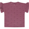 Ruffle Eyelet Tee, Purple - T-Shirts - 2