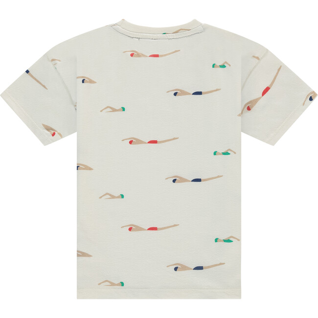 Retro Swimmer T-Shirt, Cream - T-Shirts - 2
