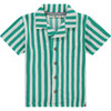 Terry Striped Button Down, Green - Button Downs - 1 - thumbnail