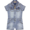 Denim Jumpsuit, Blue - Rompers - 1 - thumbnail