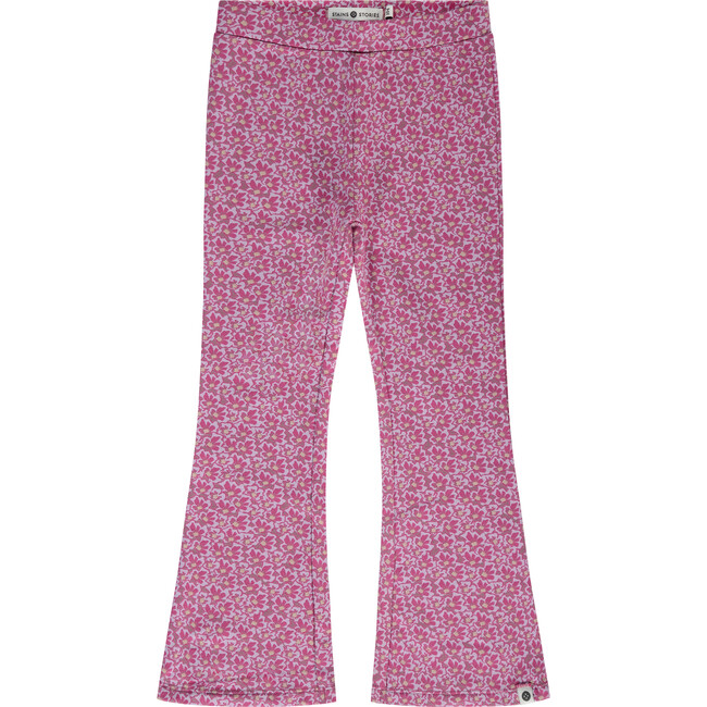 Floral Flare Leggings, Purple