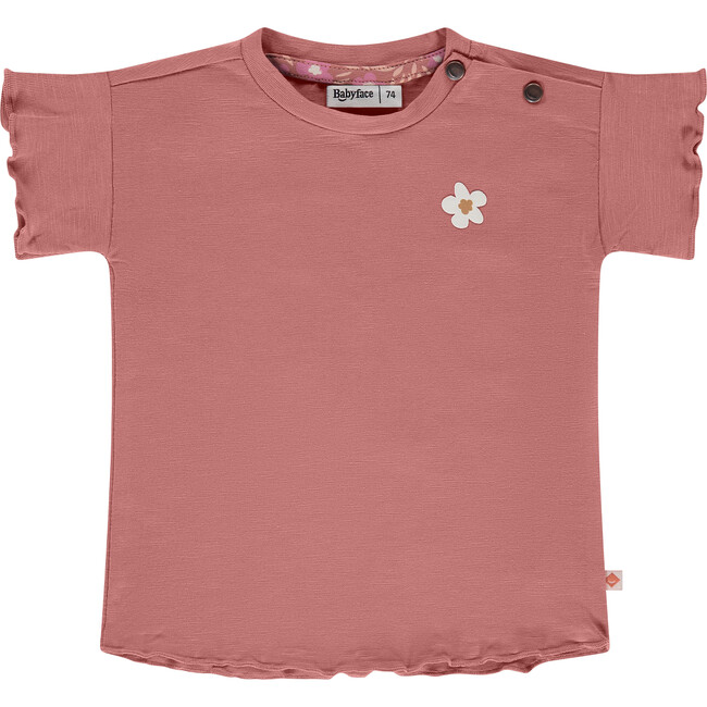 Daisy Ruffle Sleeve T-Shirt, Burgundy