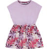 Mixed Media Dress, Purple Palm Trees - Dresses - 1 - thumbnail