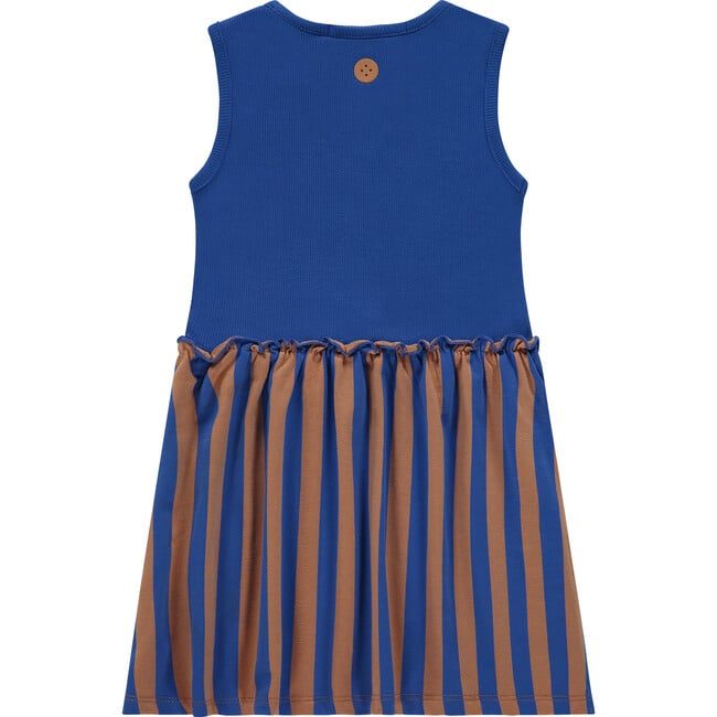 Striped Dress, Blue/Brown - Dresses - 2