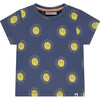 Smiley Sun T-Shirt, Blue - T-Shirts - 1 - thumbnail