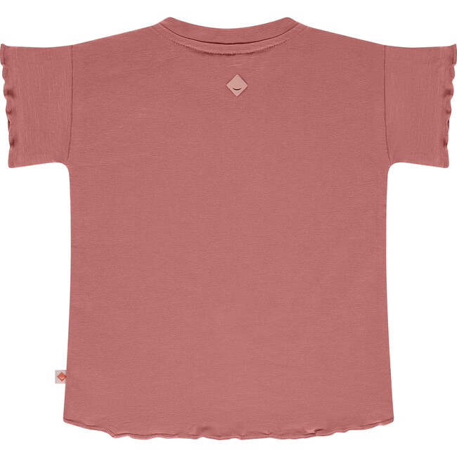 Daisy Ruffle Sleeve T-Shirt, Burgundy - T-Shirts - 2