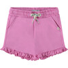 Ruffled Shorts, Pink - Shorts - 1 - thumbnail