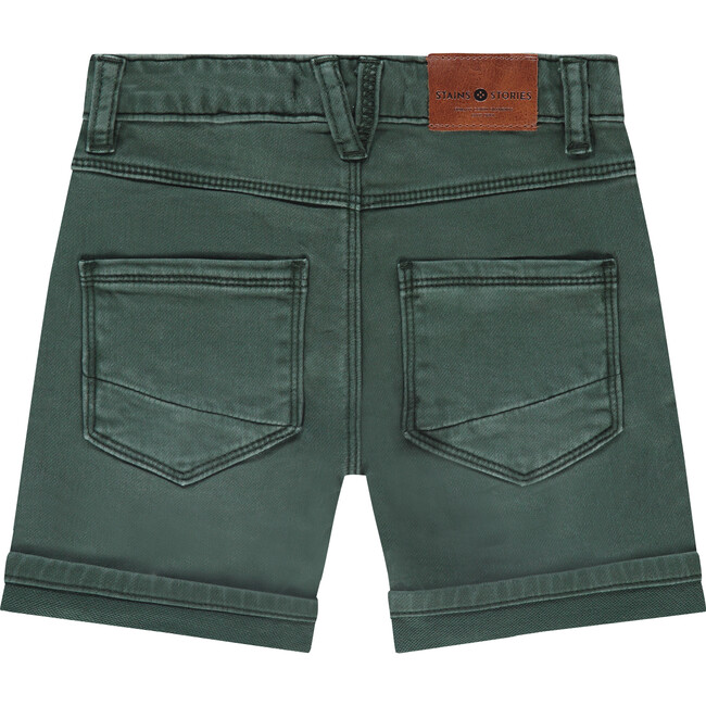 Denim Shorts, Green - Shorts - 2