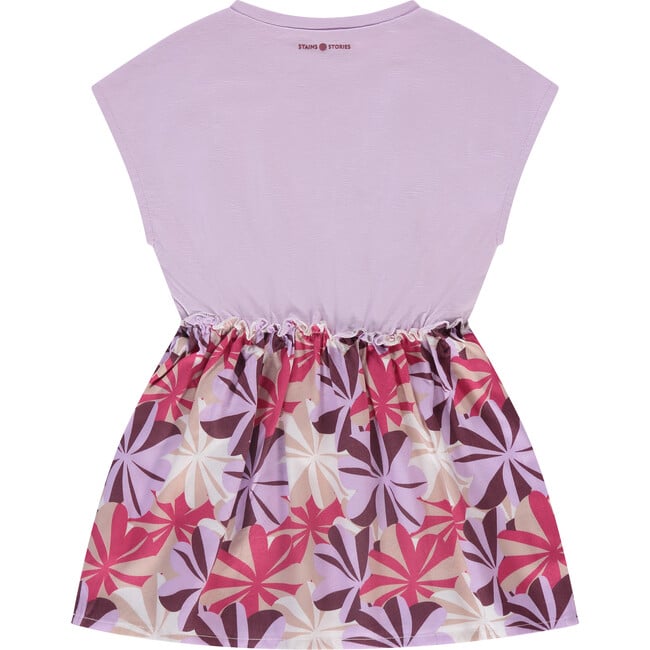 Mixed Media Dress, Purple Palm Trees - Dresses - 2