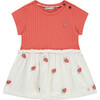 Short Sleeve Dress with Tulle Skirt, Red - Dresses - 1 - thumbnail