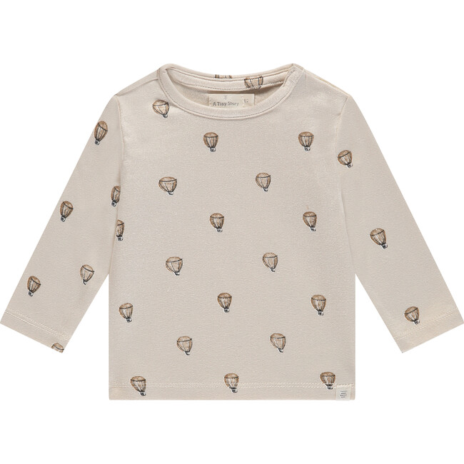 Hot Air Balloon Long Sleeve Tee, Cream