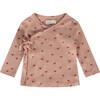 Heart Kimono Long Sleeve Tee, Pink - T-Shirts - 1 - thumbnail