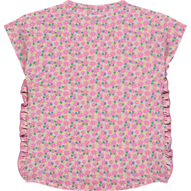 Ruffle Floral T-Shirt, Pink - T-Shirts - 2