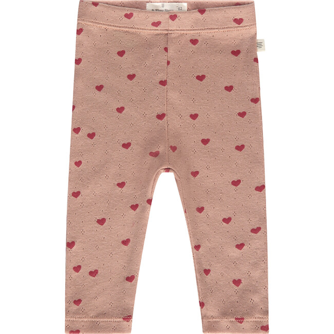 Heart Pointelle Leggings, Pink