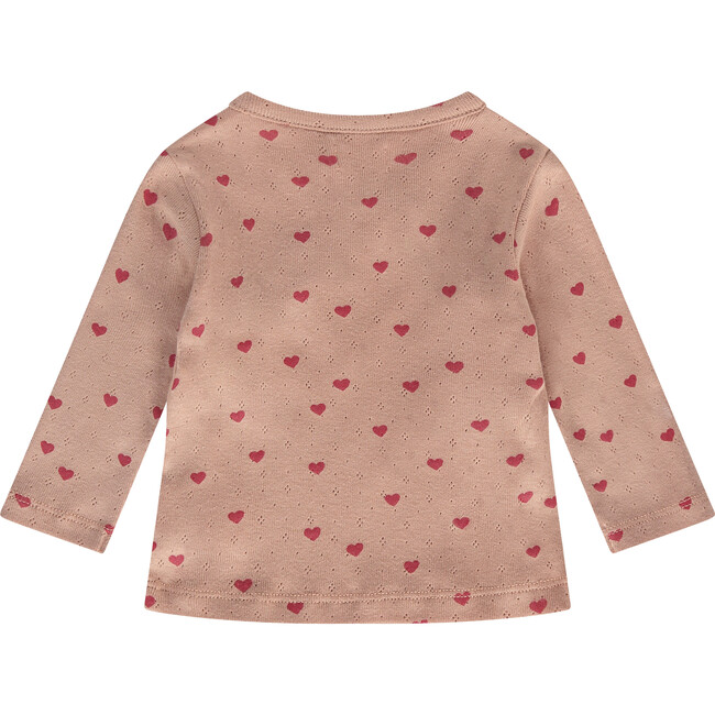 Heart Kimono Long Sleeve Tee, Pink - T-Shirts - 2