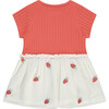 Short Sleeve Dress with Tulle Skirt, Red - Dresses - 2