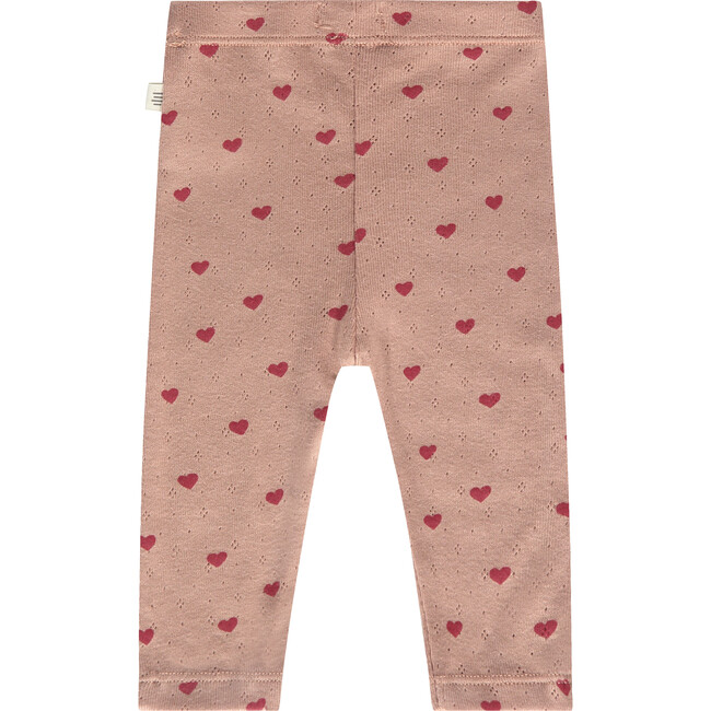 Heart Pointelle Leggings, Pink - Leggings - 2
