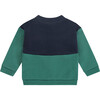 Colorblock Zip Up Sweatshirt, Navy/Green - Sweatshirts - 2