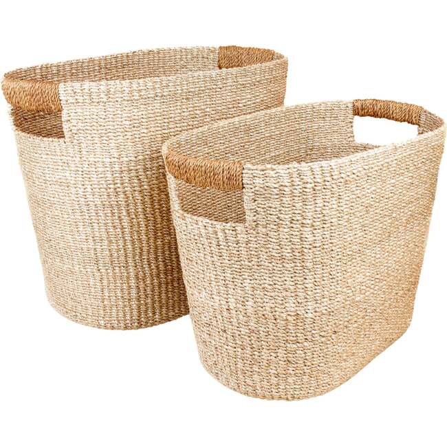Tan Oval Baskets, Set of 2 - Storage - 1