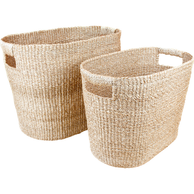 Natural Oval Baskets, Set of 2
