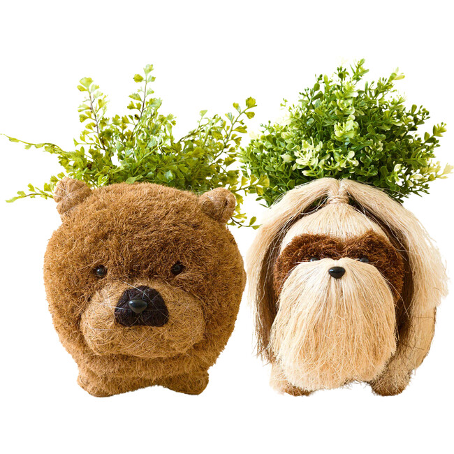 Chow Chow and Shih Tzu Planter Set
