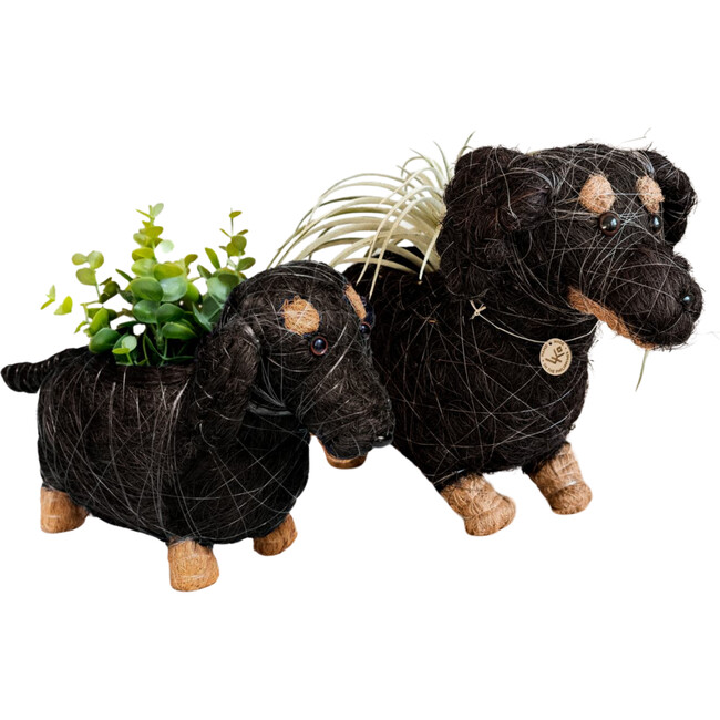 Mama and Baby Dachshund Planter Set