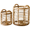 Rattan Cylinder Floor Baskets, Set of 2 - Storage - 1 - thumbnail