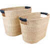 Black Oval Baskets, Set of 2 - Storage - 1 - thumbnail