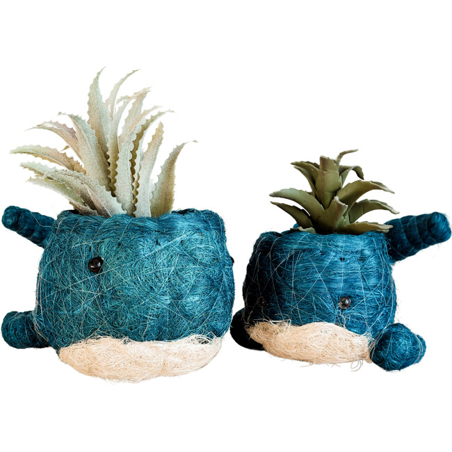 Mama and Baby Whale Planter Set