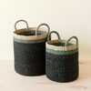 Black Cylinder Floor Baskets, Set of 2 - Storage - 2