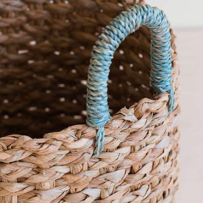 Seagrass Cylinder Baskets with Handles, Set of 3 - Storage - 2