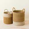 Mustard Cylinder Floor Baskets, Set of 2 - Storage - 3