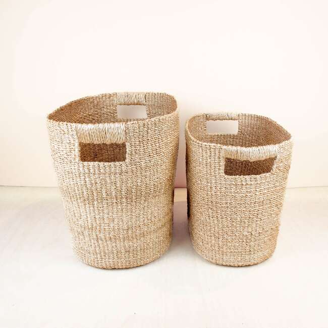 Natural Oval Baskets, Set of 2 - Storage - 4